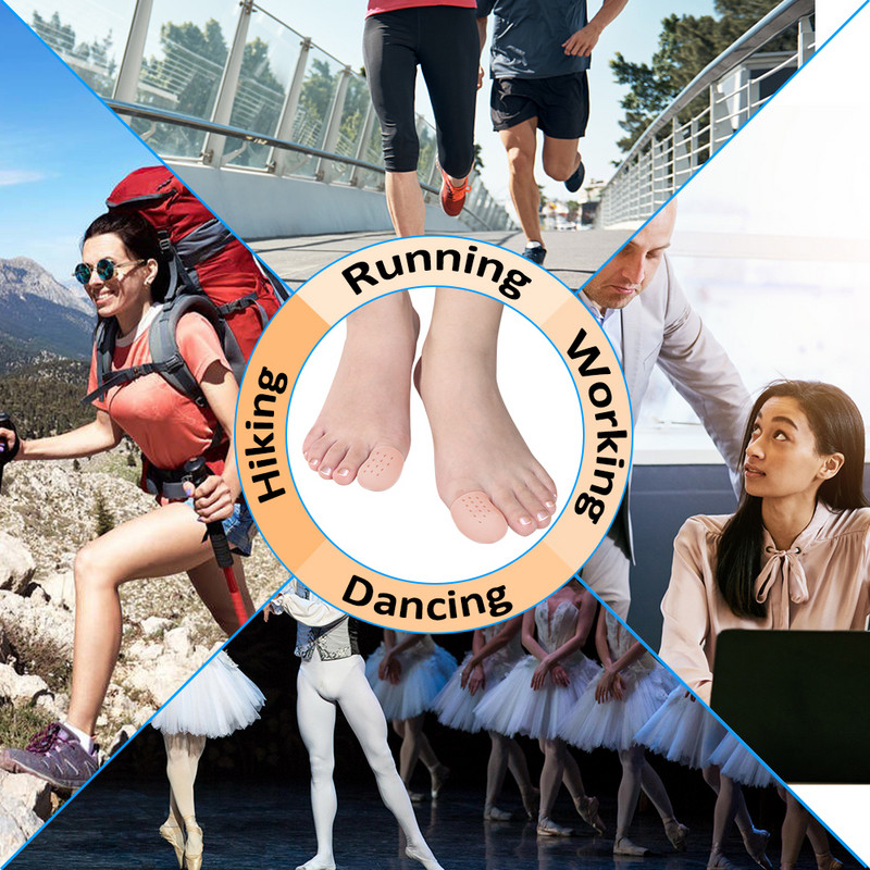 Pexmen 2 buc./pereche Gel de protecție pentru degetele de la picioare Mâneci pentru a preveni ameliorarea durerii pentru bataturi Calusuri, vezicule și unghii încarnate