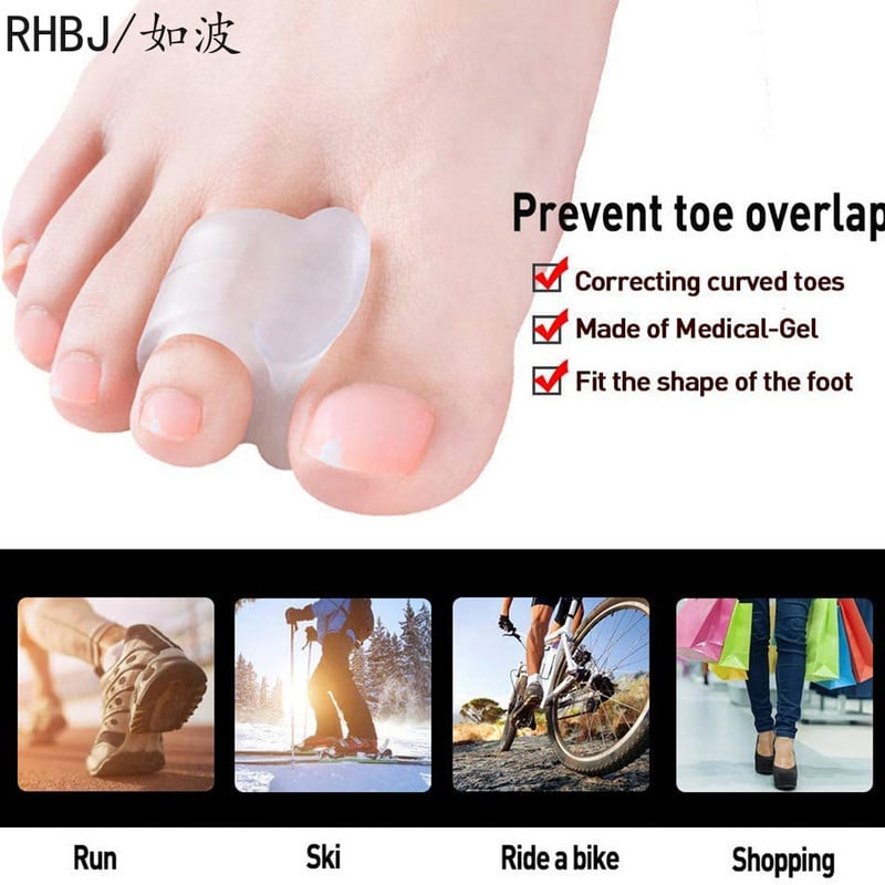 2/4/8db Szilikon Gél Nagylábujj elválasztó Bunion Adjuster Foot Fingers Protector Bone Hallux Valgus Corrector lábápoló pedikűr