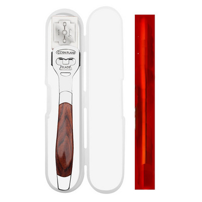 4 ks/sada holiaci strojček na nohy s drevenou rukoväťou, holiaci strojček na zrohovatenú kožu na pätách a nohách, odstraňovač kukuričnej kožičky, pedikúra, prenosný holiaci strojček na nohy