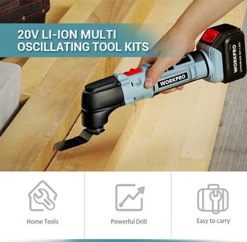 WORKPRO Electric Multifunction Oscillating Tool Kit Πολυεργαλεία ταλαντευόμενα εργαλεία λιθίου-ιόντων Ηλεκτρικό πριόνι κοπής