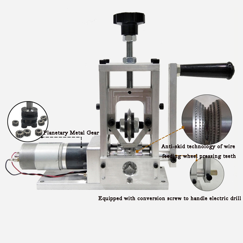 Mașină electrică manuală de decojit sârmă deșeuri Dezipător de cablu DIY mașină de decojit sârmă deșeuri de cupru pentru cablu cu diametrul 0-30MM