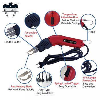 Sustainability Work Fabric Cutter Rope Cutter Air Cooled Pro Electric Hot Knife Θερμοστεγανωτικό με ρυθμιζόμενο ηλεκτρικό εργαλείο κοπής