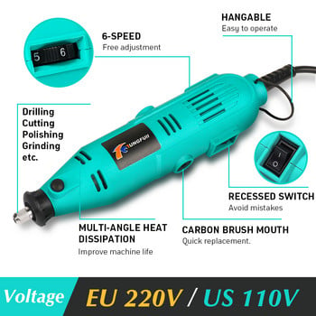 Tungfull Mini Electric Hand Drill Electric Mini Drill Power Tool Mini Dremel Rotary Tool Grinder Machine Ηλεκτρικός μύλος