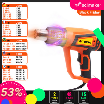Pistol termic electric 2000W Pistol cu aer cald 220V Mâner pistol termic cu aer cald Uscător de păr tehnic anti-opărire cu unealtă electrică cu 4 duze