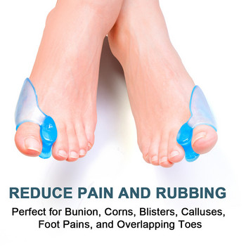 1 Pair Toes Separator Orthotics Πόδια Οστό Ρυθμιστής αντίχειρα Διόρθωση Hallux Valgus Bunion Διορθωτικό πεντικιούρ Ισιωτικό σιλικόνης