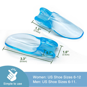 1 Pair Toes Separator Orthotics Πόδια Οστό Ρυθμιστής αντίχειρα Διόρθωση Hallux Valgus Bunion Διορθωτικό πεντικιούρ Ισιωτικό σιλικόνης