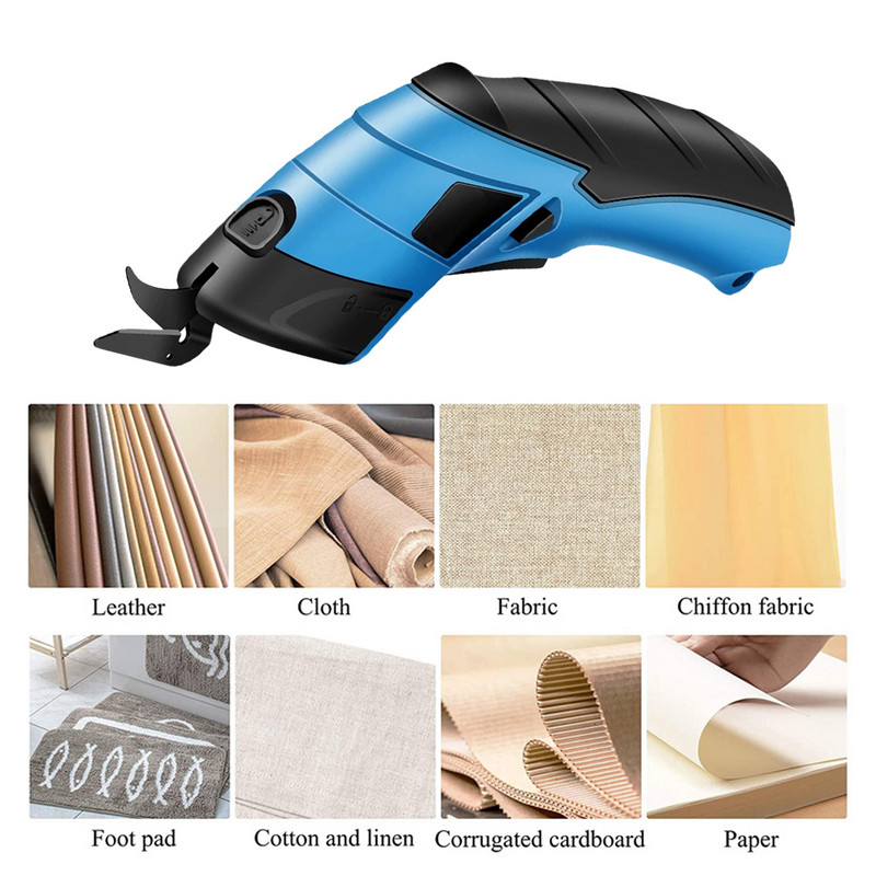 Foarfece electrice reîncărcabile de 3,6 V Cutter cu baterii fără fir cu lame duble Covor de pânză portabil Instrumente de tăiat piele PVC