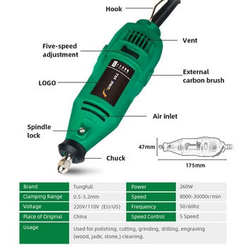 Dremel Mini Drill Electric Drill Machine Variable Speed Engraving Pen Diy Drill Grinding Machine with Dremel Accessories