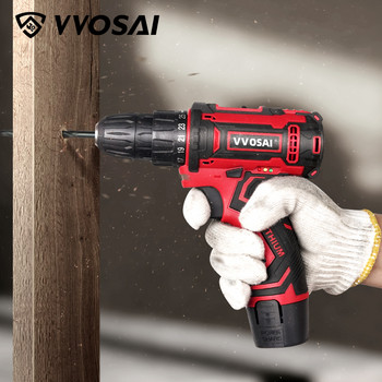 VVOSAI MT-Series 12V Cordless Drill Ηλεκτρικό κατσαβίδι Επαναφορτιζόμενο πρόγραμμα οδήγησης DC Lithium-Ion Charged Ηλεκτρικά εργαλεία 2 ταχυτήτων