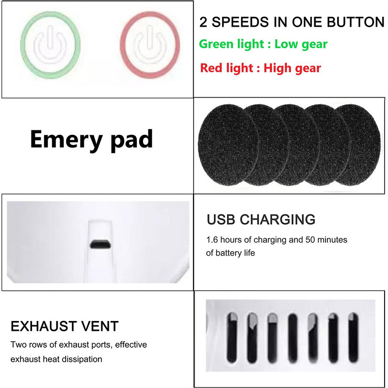 Elektrinis pėdų šlifuoklis Pėdų pedikiūras Negyvos odos nuospaudų šalinimo priemonė Pėdų priežiūra Įtrūkusių kietų pėdų dildės Valymo įrankiai Pedikiūro reikmenys