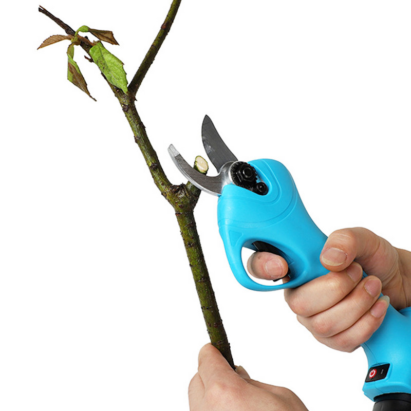 Foarfece electrice de tundere profesionale fără fir de 16,8 V, reîncărcabilă, baterie cu litiu de 2 Ah și încărcător, tăietor de ramuri de copac