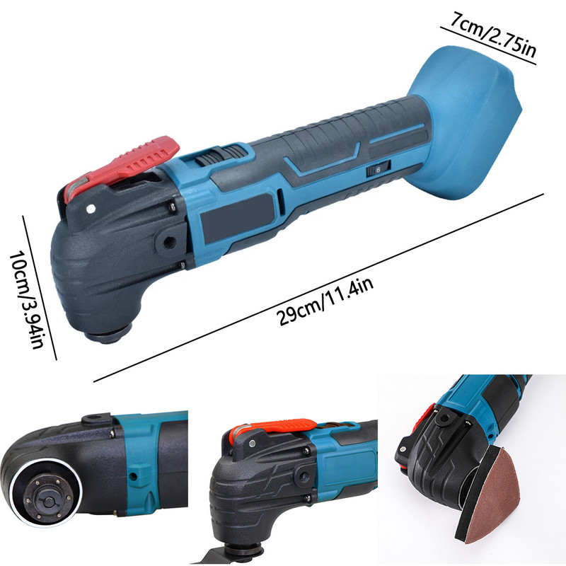 Instrument multifuncțional oscilant fără fir Trimmer electric cu ferăstrău de tuns Mașină de tăiat cu lopată Instrument pentru prelucrarea lemnului pentru Makita 18V
