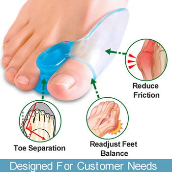 2 τεμ. Σιλικόνη Gel Silicone Thumb Corrector Bunion Little Toe Protector Separator Hallux Valgus Finger Straightener Foot Care Relief Pads