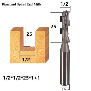 Διαμάντι PCD ξυλουργικής cnc φρέζας δύο φλάουτων Σπειροειδής κορμός Καθαρισμός κάτω μέρος Endmill ξυλουργικά εργαλεία τόρνευσης CVD Router