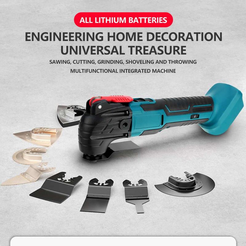 Pagrindinis „Pasidaryk pats“ įkraunamas medžio apdirbimo įrankis Elektrinis žoliapjovės pjūklas Akumuliatorinis Galingas svyruojantis daugiafunkcis įrankis 21V Makita akumuliatoriui