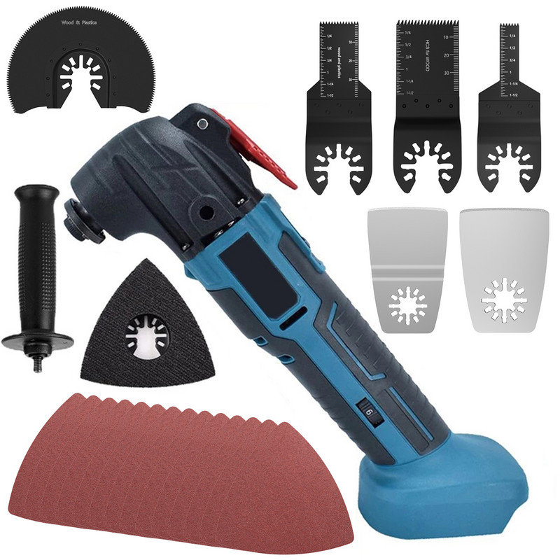 Akumuliatorinis svyruojantis daugiafunkcis įrankis renovatorius elektrinis pjūklas žoliapjovė pjovimo kastuvas pjovimo mašina, skirta Makita 18V baterijai