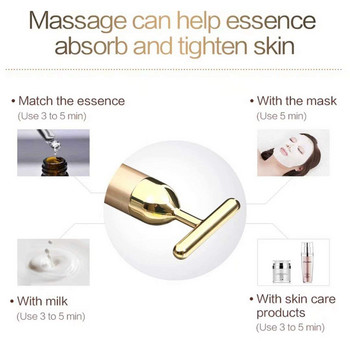 24k Gold Face Lift Bar Roller Vibration Slimming Massager Facial Stick Красота на лицето Грижа за кожата Т-образен вибриращ инструмент