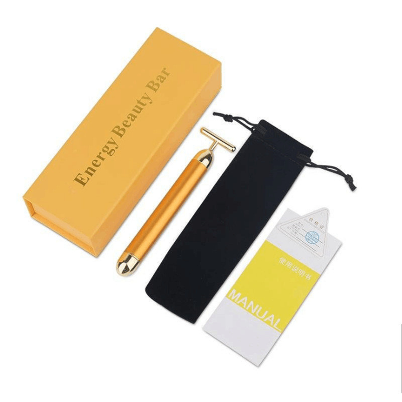 24k zlato Face Lift Bar Vibracijski masažer za mršavljenje Štap za ljepotu lica Njega kože Vibrirajući alat u obliku slova T