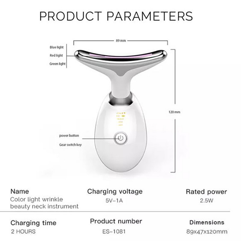 Näo kaela masseerija LED fotonteraapia nahka pinguldav massaaž Vähendab topeltlõua kortsudevastast eemaldamist iluseade