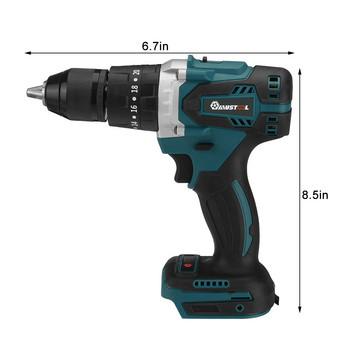 MUSTOOT 18V 3 σε 1 Brushless Electric Cordless κρουστικό δράπανο 13mm 20+3 Torque Ηλεκτρικό κατσαβίδι για μπαταρία Makita