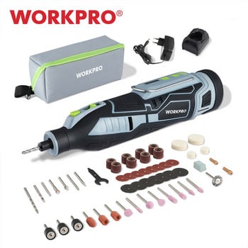 WORKPRO 12V Ασύρματα περιστροφικά κιτ εργαλείων με κιτ περιστροφικών εξαρτημάτων 114 τεμ.