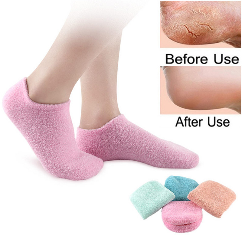 1Pair Foot Care Spa Hidratáló Gél Zokni Hámlasztó Száraz Repedezett Puha Bőr Zokni Pedikűr Kemény Sarok Bőrvédő Javítás
