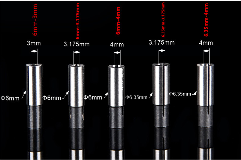 12&12.7&8&6.35&6-mm-1PCS, Безплатна поща CNC Collet преобразуваща втулка Високопрецизен адаптер, аксесоари за гравираща машина