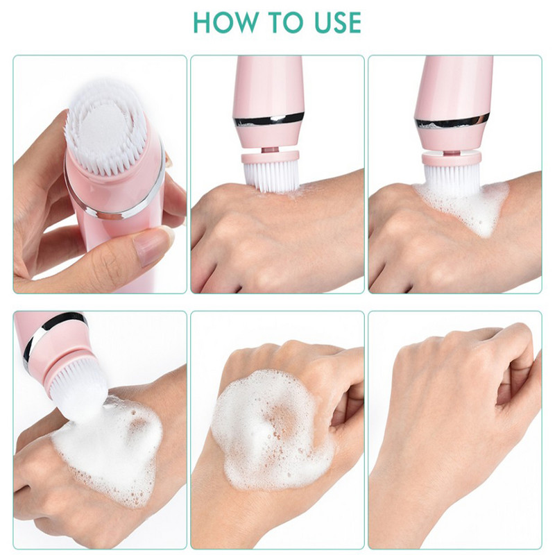 Paket od 4 kompatibilne zamjenske glave četke za čišćenje lica za električnu četku za lice Acne Remove Glava četke za masažer lica