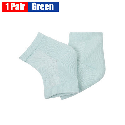 1 Pair mitrinošas zeķes ar atvērtu purngalu, želejveida papēžu zeķes, papēžu pēdas bez pirkstiem.