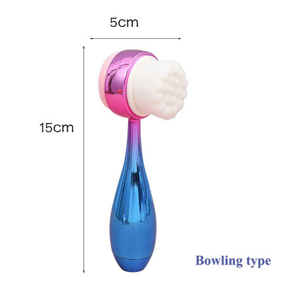 2 viename dvipusis silikoninis odos priežiūros įrankis veido valymo šepetėlis Veido valymo vibracinis veido masažo šepetėlis.