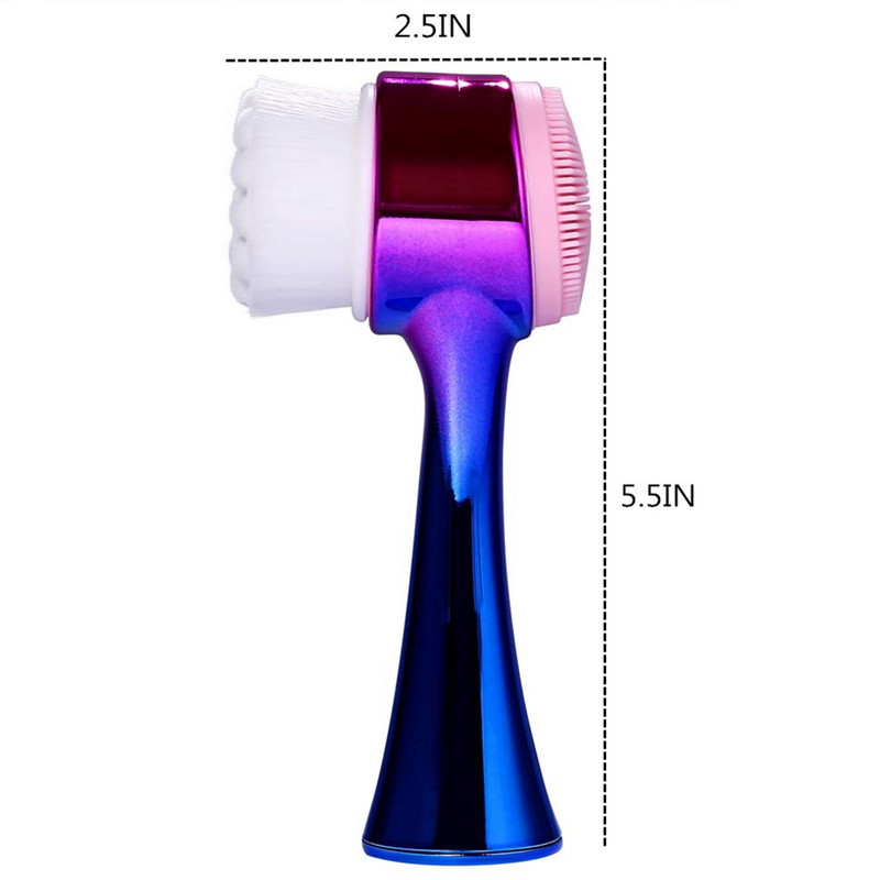 2 viename dvipusis silikoninis odos priežiūros įrankis veido valymo šepetėlis Veido valymo vibracinis veido masažo šepetėlis.