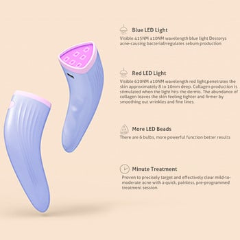 Νέο Red & Blue Light Therapy Skincare Wand Massager για θεραπεία κηλίδων ακμής Πρόσωπο λαιμού Eye Eye Skin Tightening Beauty Skin Care Ραβδί