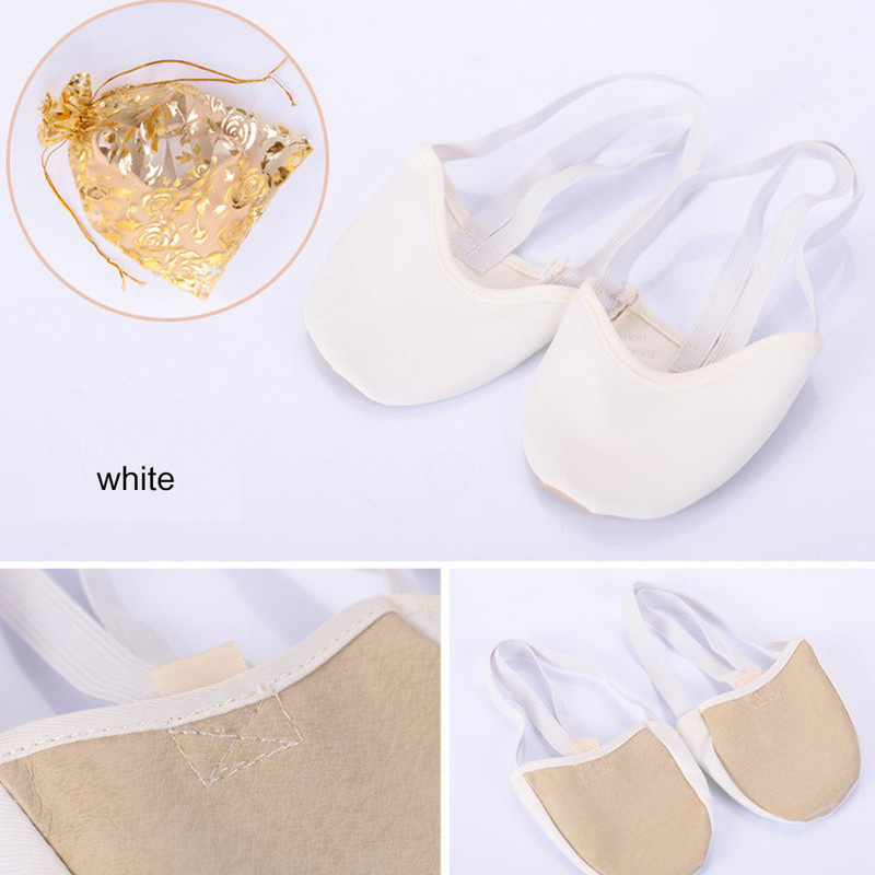 1Pora ritminės gimnastikos pirštų batai minkštos puskojinės, moteriški pusiau baleto batai profesionalų varžybų apsaugai elastingi jogos batai