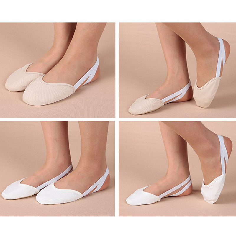 1Pora ritminės gimnastikos pirštų batai minkštos puskojinės, moteriški pusiau baleto batai profesionalų varžybų apsaugai elastingi jogos batai