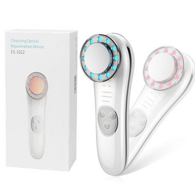 Dispozitiv de lumină cu LED roșu și albastru pentru față 7 în 1 Masaj facial cu ioni Dispozitiv de curățenie facială pentru strângerea pielii anti-îmbătrânire Aparat de masaj pentru îngrijirea pielii