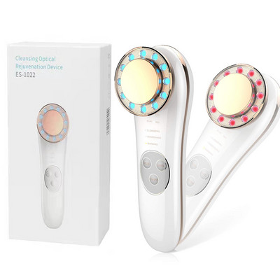 Dispozitiv de lumină cu LED roșu și albastru pentru față 7 în 1 Masaj facial cu ioni Dispozitiv de curățenie facială pentru strângerea pielii anti-îmbătrânire Aparat de masaj pentru îngrijirea pielii