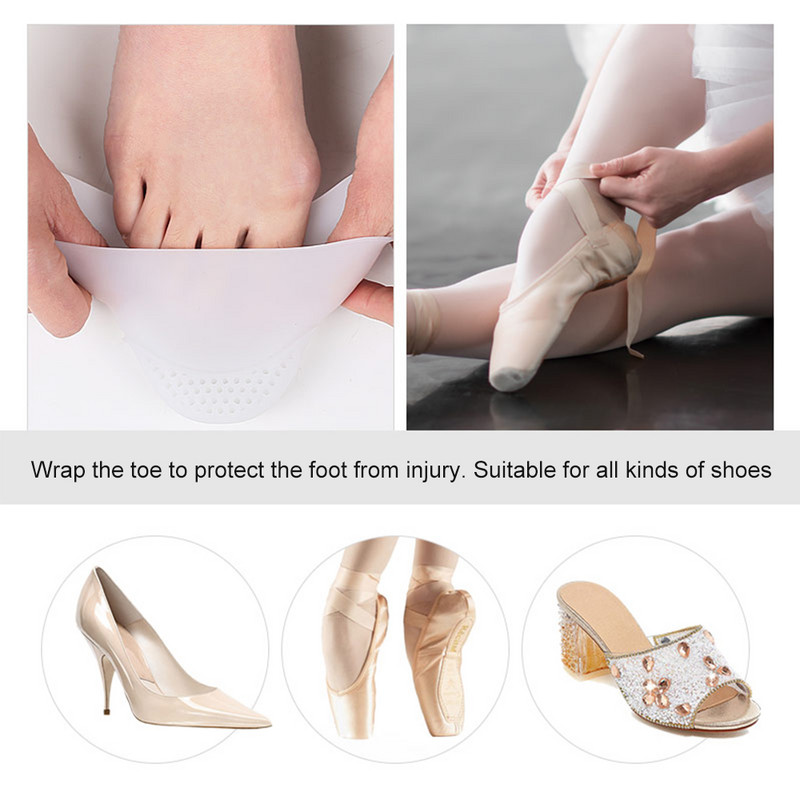 1 pereche de pungi cu gel siliconic pentru degete moale Ballet Pointe pantofi de dans Tampoane de protecție pentru picioare pentru instrument de îngrijire a piciorului dansatorului