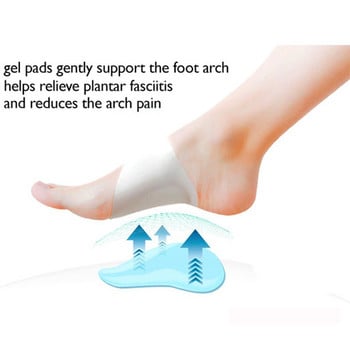 1 Pair Gel Arch Support Μαλακά μανίκια Μαξιλάρι Γρήγορη ανακούφιση από τον πόνο για πελματιαία απονευρωσίτιδα με πλατυποδία Πεσμένα και ψηλά τόξα