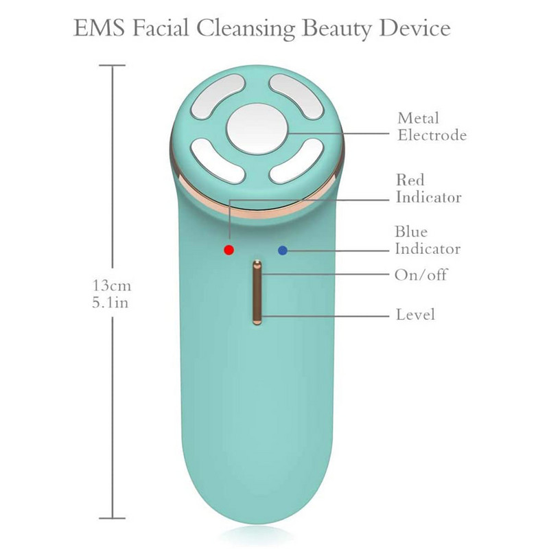 Sonic veido odos valymo šepetėlis Ultragarsinis veido valiklis EMS Micro Current veido masažuoklis Beauty Health Device Skin Care Machine
