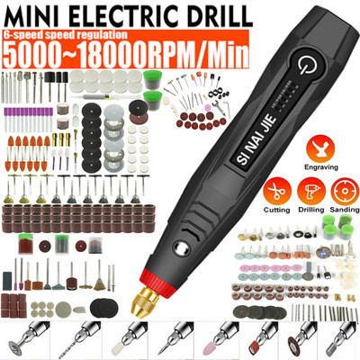 Mini Drill Electric Mini Grinder Set Drill USB Charging Rotary Tools with Graving Accessories Kits for DIY Grinding Polishing