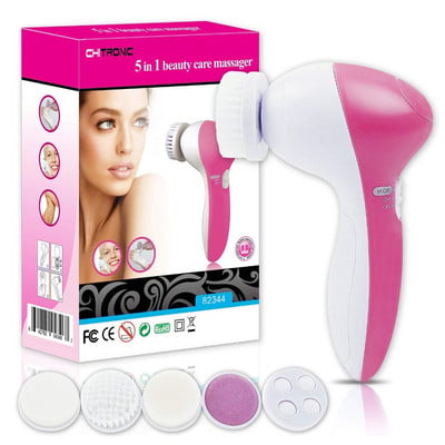 Vodootporan 5 u 1 električni aparat za pranje lica Čistač pora lica Čišćenje tijela Masaža Mini Skin Beauty Massager Četka