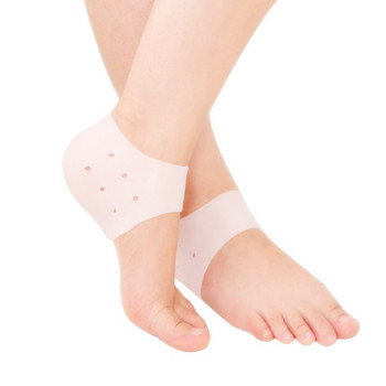 2 бр. Нови силиконови чорапи за грижа за краката Овлажняващ гел тънки чорапи с дупки за крака с напукани протектори за грижа за кожата на краката Инструмент за грижа за краката