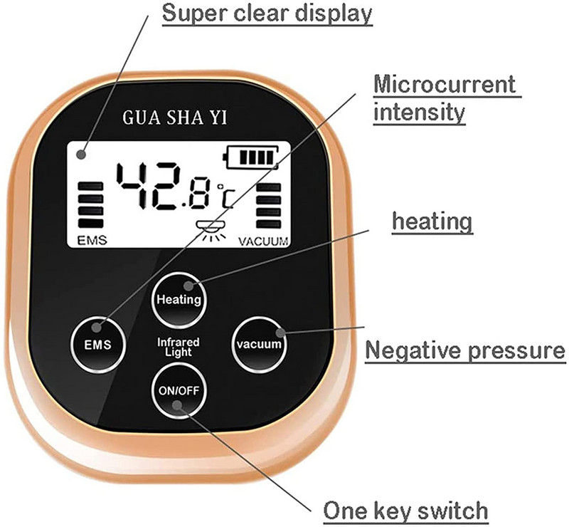 Elektrinis masažuoklis Guasha šveitimas vakuuminis siurbtukas EMS Ventosas anticeliulitinė magnetinė terapija riebalų deginimo priemonė lieknėjimas