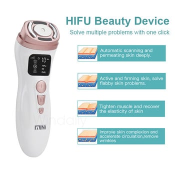 3 σε 1 Mini Hifu Machine Ultrasound RF EMS Facial Beauty Device Face Neck Lifting Σύσφιξη Αναζωογόνηση του δέρματος Προϊόν περιποίησης δέρματος