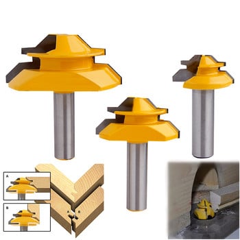 RCT Κλείδωμα 45 μοιρών Miter Router Bit 1/2\'\' Shank Tenon Cutter Φρέζες για κόντρα πλακέ MDF Wood Cutter Εργαλεία ξυλουργικής