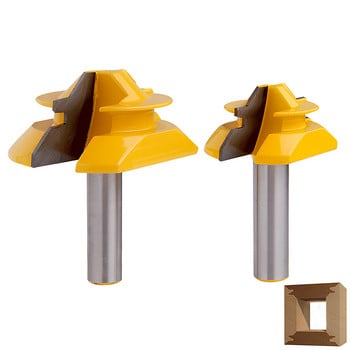 RCT Κλείδωμα 45 μοιρών Miter Router Bit 1/2\'\' Shank Tenon Cutter Φρέζες για κόντρα πλακέ MDF Wood Cutter Εργαλεία ξυλουργικής