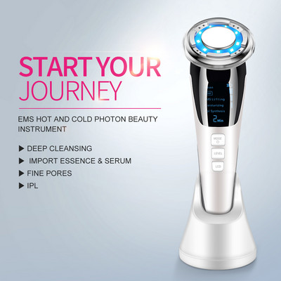 Face Photon RF Radio Frequence EMS Мезотерапия Led Light Therapy Microcurrent Ultrasonic Vibration Face Lifting Massager