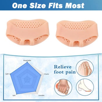 Pexmen 2/4Pcs Metatarsal Pads Μαξιλάρια ποδιών Ball of Foot Cushions Gel που αναπνέει μπροστινό μέρος Προστατευτικά δακτύλων για την ανακούφιση από τον πόνο Εργαλείο περιποίησης ποδιών