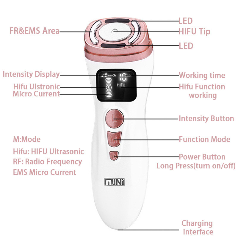 ÚJ Mini HIFU gépi ultrahangos gép RF Fadiofrecuencia EMS Microcurrent Lift Firm feszesítő bőr ráncos bőrápoló termék