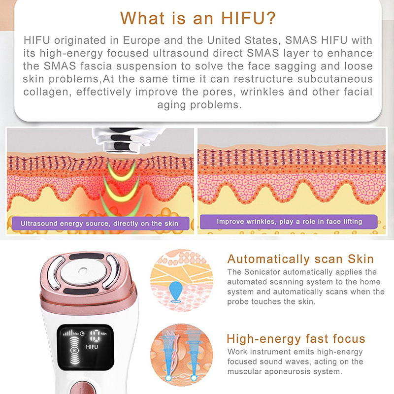 ÚJ Mini HIFU gépi ultrahangos gép RF Fadiofrecuencia EMS Microcurrent Lift Firm feszesítő bőr ráncos bőrápoló termék